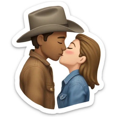 Brokeback mountain characters kissing appropriately  sticker