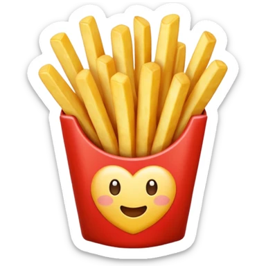French fries without any smiley on it sticker