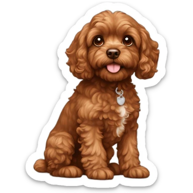 All brown cavapoo sticker