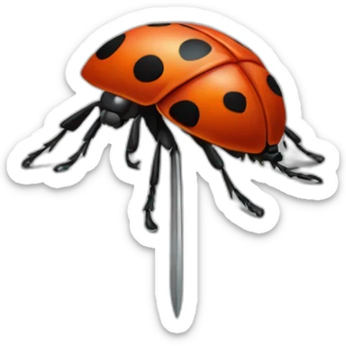 une coccinelle avec une arme sur son dos  sticker