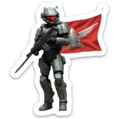 Starship troopers mobile infantry flag￼ sticker