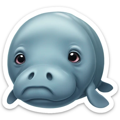 Manatees with eyelashes in love  sticker