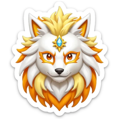 Pokemon legendary oragen and yellow solgaleo sticker