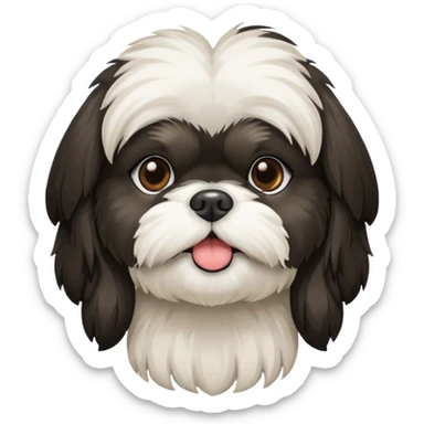 Black and white shih tzu sticker