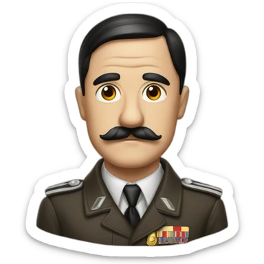 Hitler-lève-la-main-droite avec petite moustache sticker