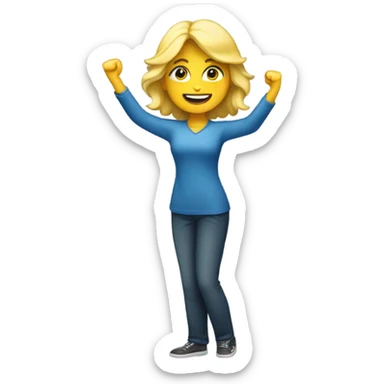 blondie woman celebrating strength posture arms sticker