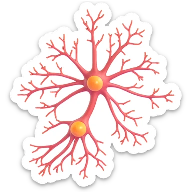 anatomical illustration of a neuron with neuroprotective elements, detailed, clear anatomy sticker