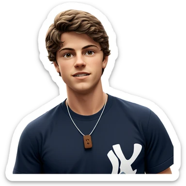 brown haired boy outdoors sticker