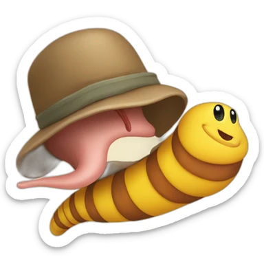 earthworm with yellow hat sticker