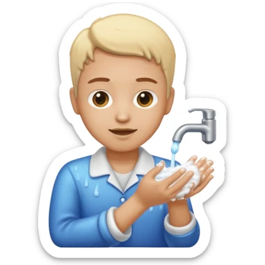 washing hands sticker