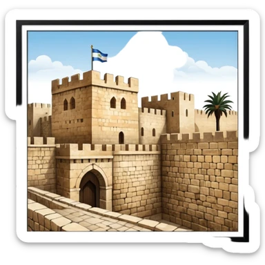 emoji highlighting the old city wall of Jerusalem with Jerusalem stone without borders on the emoji sticker
