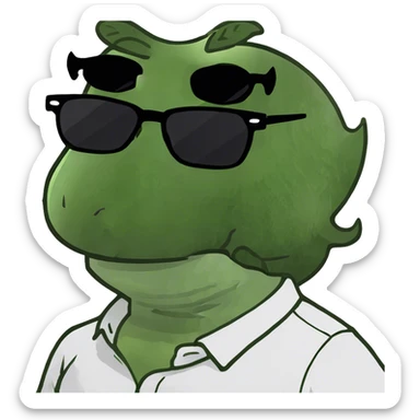 Curly Guy with a White shirt sticker