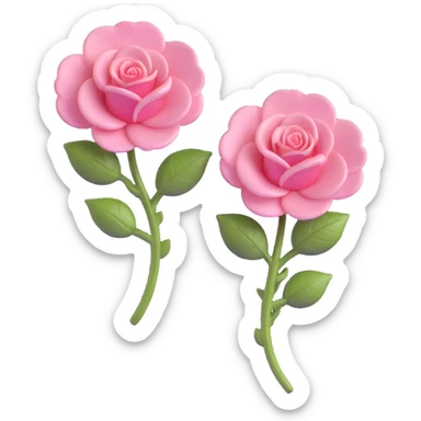3D gothic rose earring with pink petals, ornate and elegant sticker