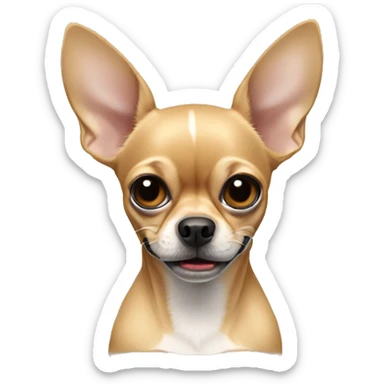 mean ugly tan chihuahua with grey background  sticker