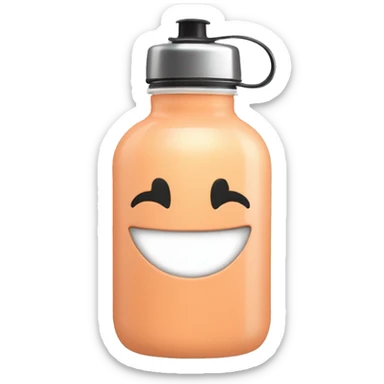 Waterbottle peach screw top silver lid sticker