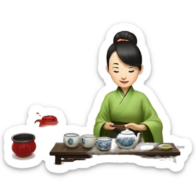 chinese tea ceremony sticker