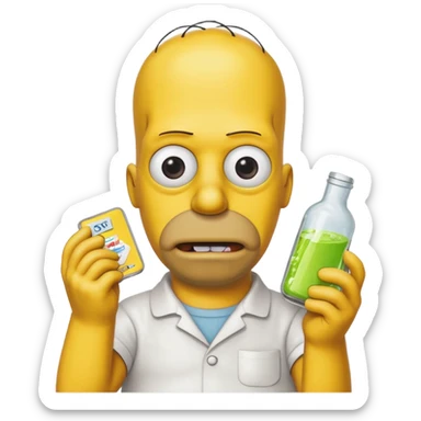 Acid tab Homer Simpson  sticker