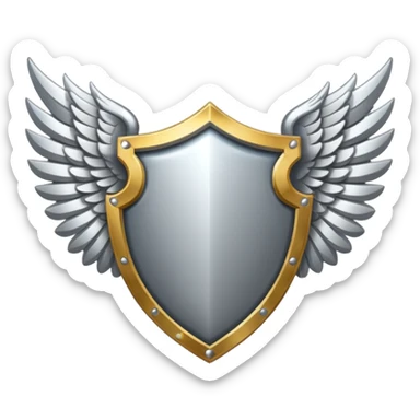 holy emblem with silver wings and shield in the middle sticker