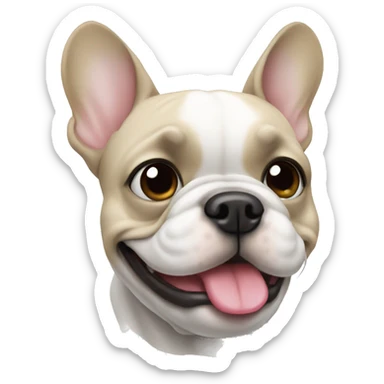 White Frenchie  sticker