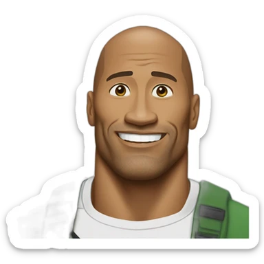 dwayne johnson only green and white sticker