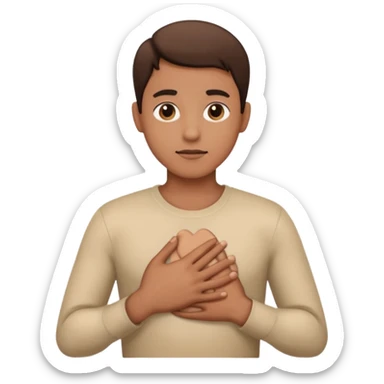 Mano al pecho sticker