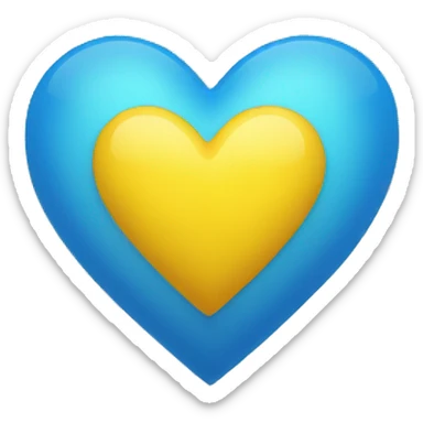 yellow-blue heart sticker