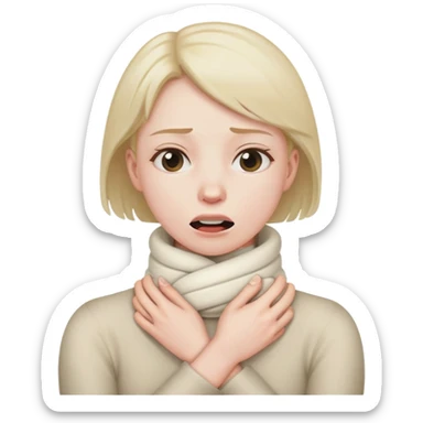 arms wrapped around neck like choking sticker