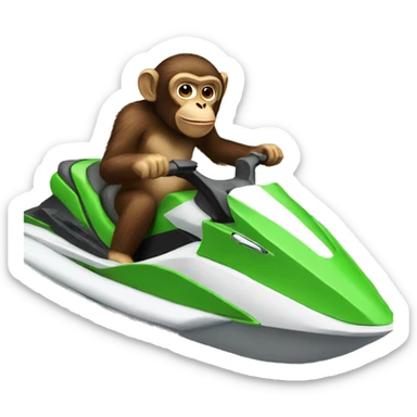 Monkey riding a jetski sticker