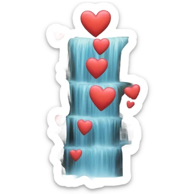 A waterfall but instead of water it’s a bunch of hearts  sticker