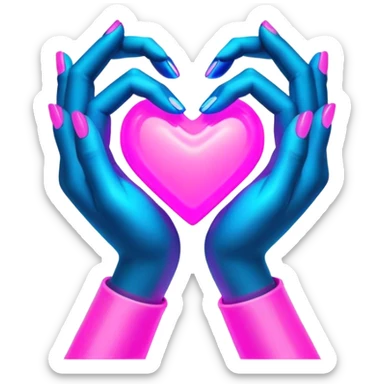 Neon cyberpunk style 

heart made of female neon hands sticker