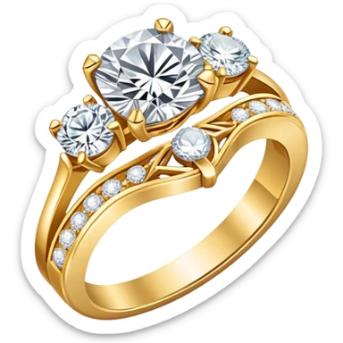 Create a bright and detailed icon representing jewelry art and the craft of making jewelry. The design should feature elements like a sparkling diamond, a gold ring, a jeweler’s tools (such as pliers and a workbench), and some delicate detailing that conveys craftsmanship and luxury. The icon should be clean, vibrant, and visually striking, with a balance of sophistication and creativity. sticker