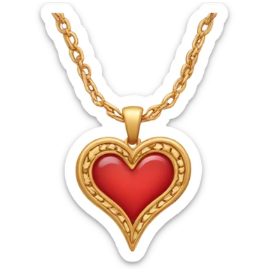 necklace with heart pendant sticker