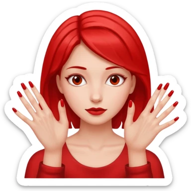 Girl with two hands in front no flowers and make them at different levels sticker