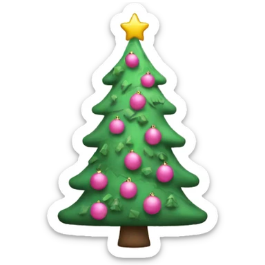 Pink Christmas tree sticker