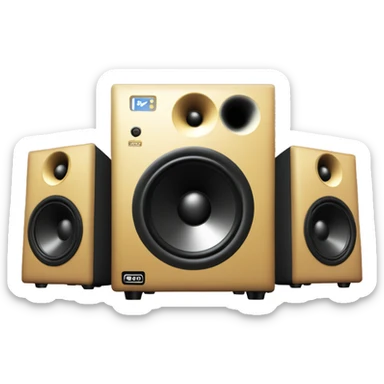 a pair of studio monitors with 2 woofers each  sticker