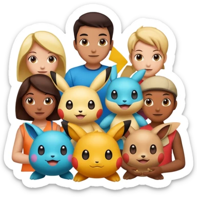pokemnans being nice to each other sticker