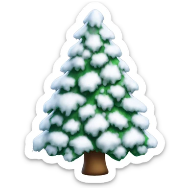 a Christmas tree covered with snow  sticker