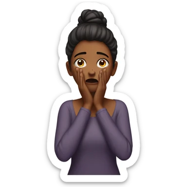 Ohhhh noooo girl hands on face sticker