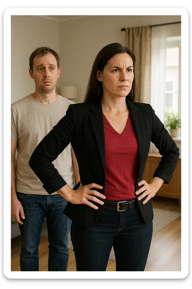 uomo senza energia maschile, uomo che manca di polso, e in famiglia comanda la moglie sticker