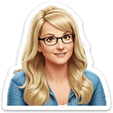 smiling girl with glasses sticker