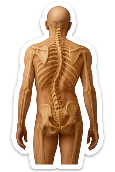 fai immagine identica ma iperrealistico 4k, postura storta con spina dorsale storta sticker