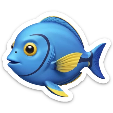 baby blue tang fish and a teddy bear sticker