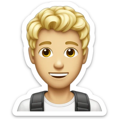 a blonde cute guy eating vegan sticker