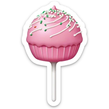 pink starbucks cake pop with white sprinkles  sticker