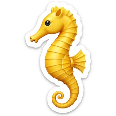Yellow seahorse facing left sticker