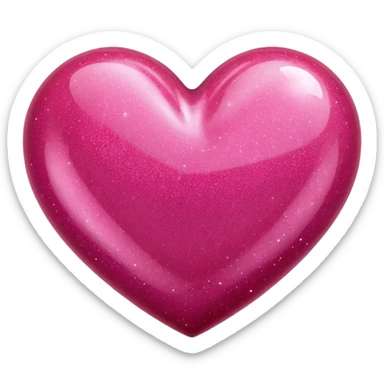 pink heart with red glitter  sticker