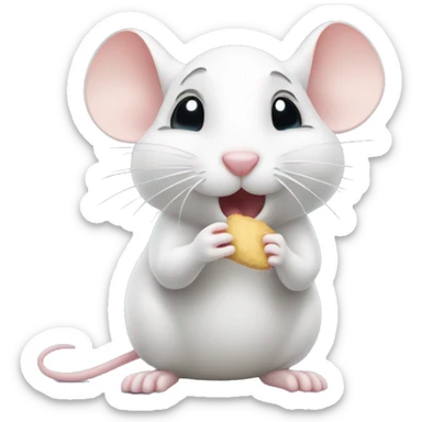 Cute white mouse blowing a kiss sticker