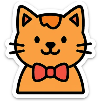 cat with a bowtie sticker