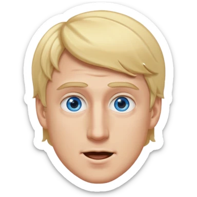 logan paul emoji, blonde hair, blue eyes, energetic expression sticker