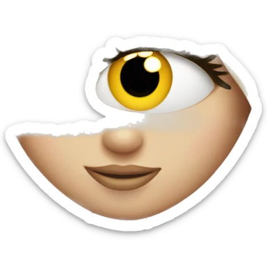 Blond hair white Girl applying mascara sticker